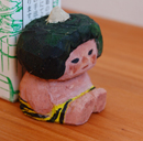 画像: カミナリちゃんの木彫り人形